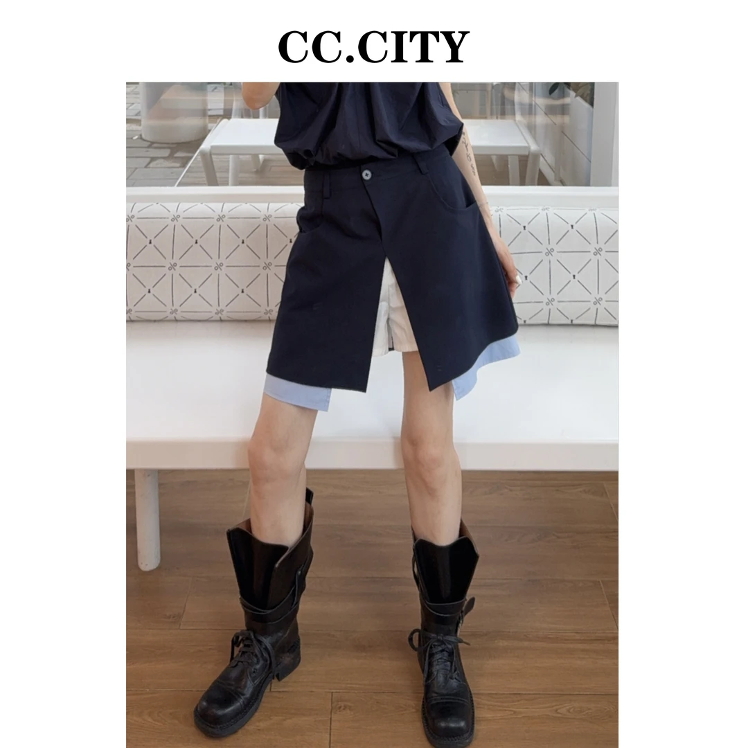 【蔡丽丽 & 添羽 】时尚洋气个性百搭西装拼接衬衣裤裙6x1010