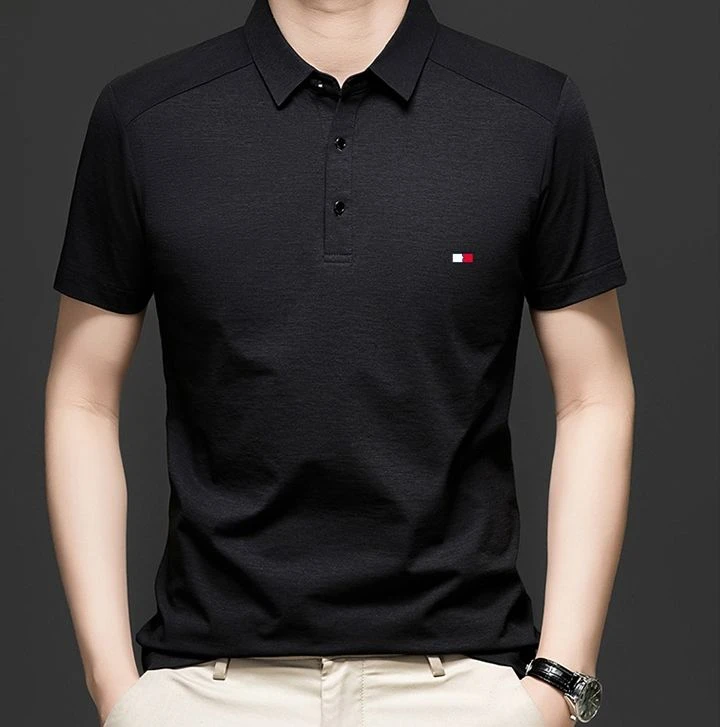 【臻臻专属】正品汤米希凯利冰凉透气2025夏季男士纯色商务短袖T恤