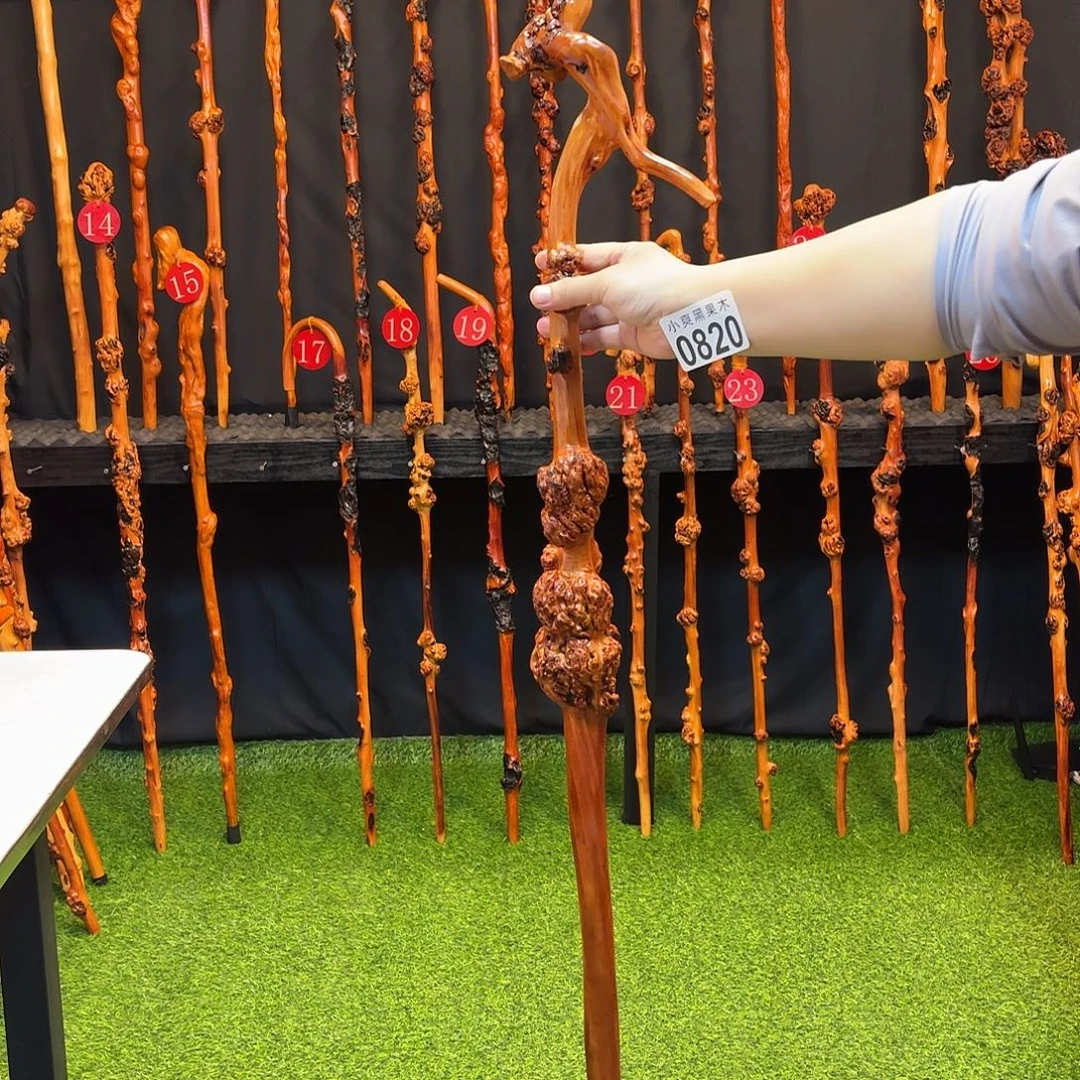 用***9黑果木拐杖手把件820