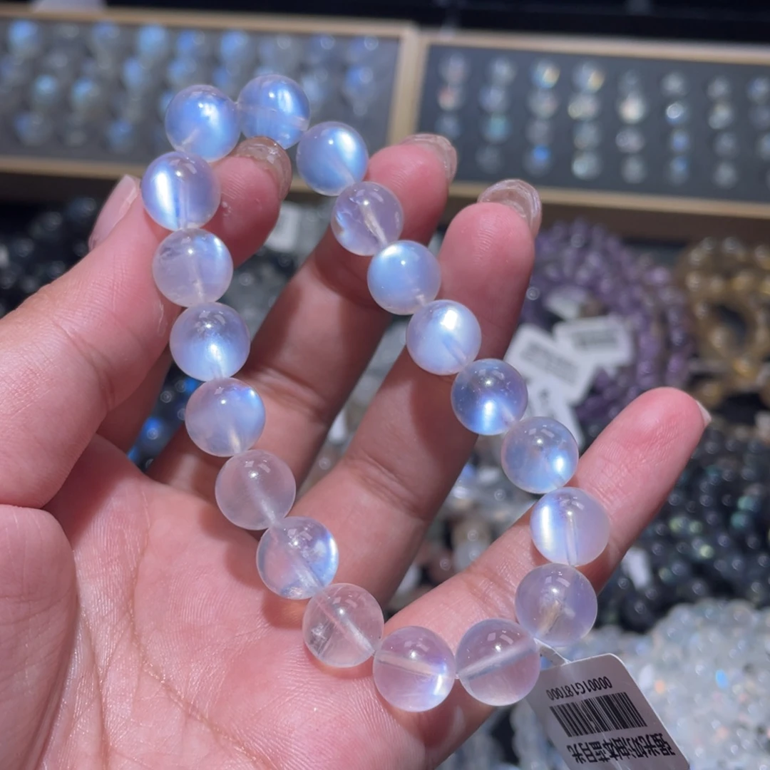 未镶嵌长石手链蓝月光手链10mm
