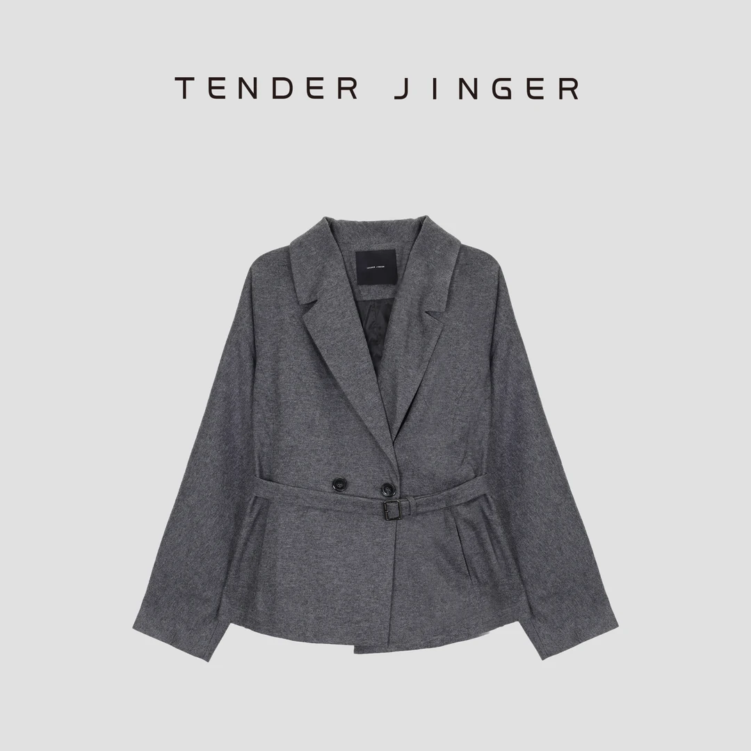Tender Jinger｜线下专供 气质腰带羊毛混纺西装外套T53WM21004