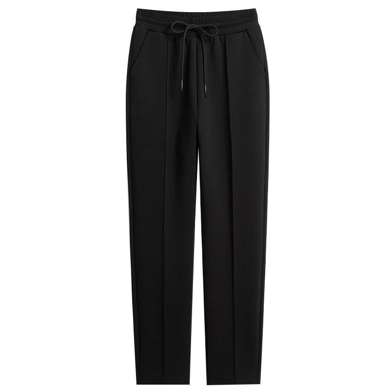 大码女装 大众阔腿裤女春秋时尚mm300斤高腰大码黑色胖妈妈裤子女