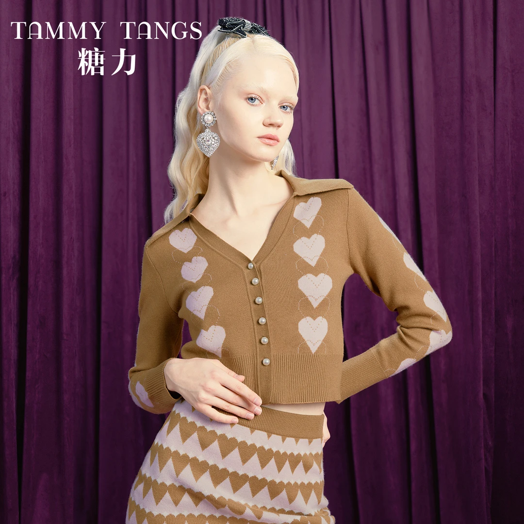 【商场同款】糖力新款开衫半身裙两件套装女针织时尚套装