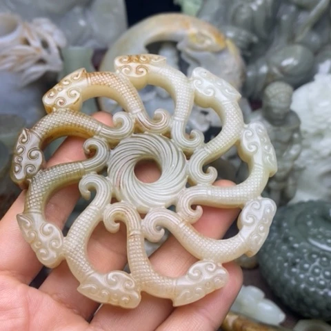 和田玉挂件把件摆件未镶嵌江***清