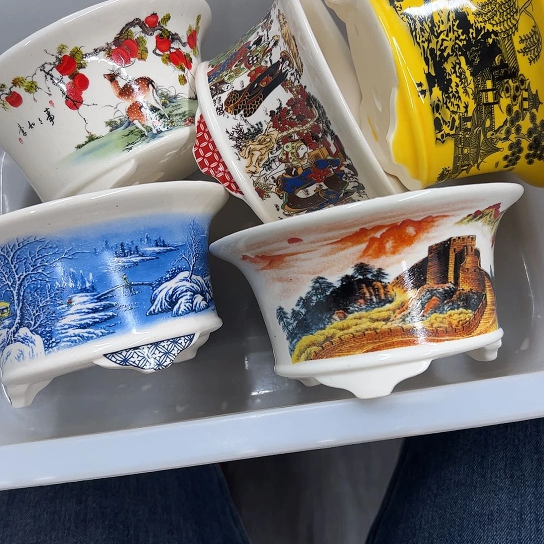 紫砂花盆碣****行39号瑕疵5个13/6.5cm