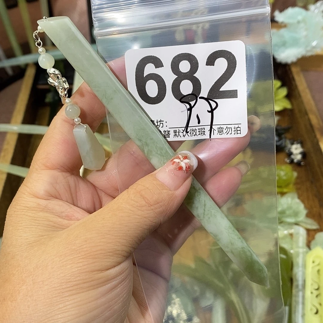 1***¹合金蛇纹石玉发饰