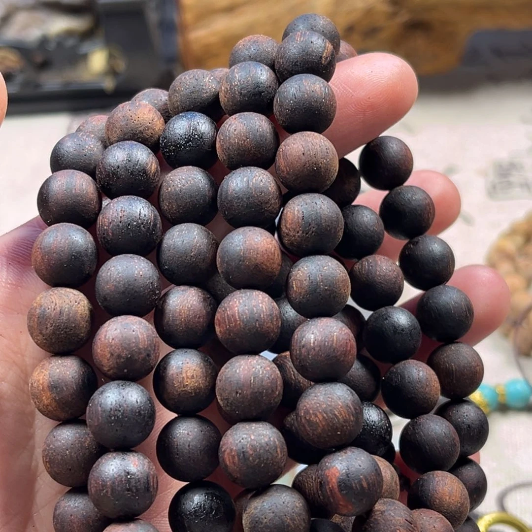 降真香手串/手链栗*1.0x108糖结黄油麻丝