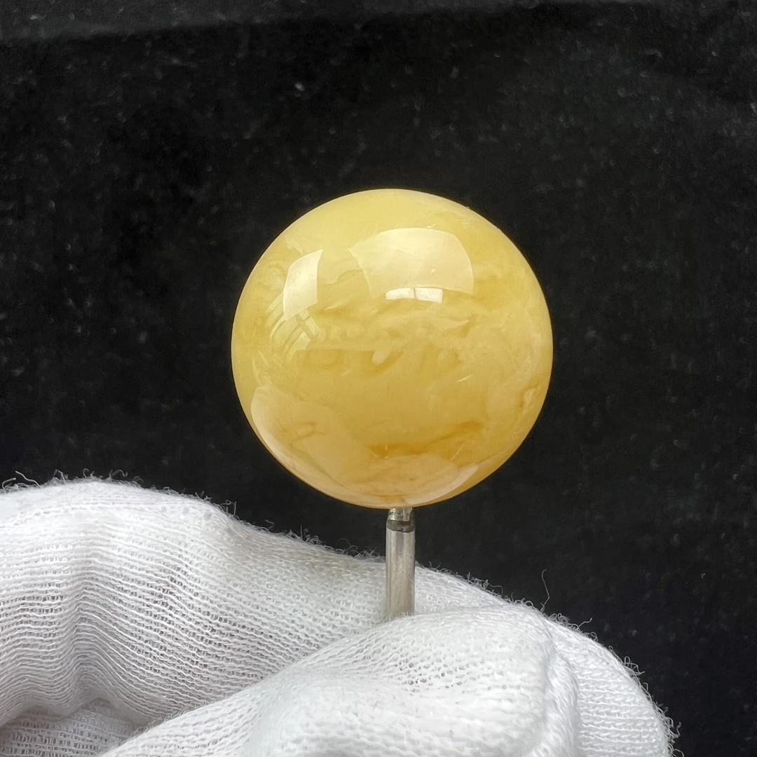 Y8088天然原矿蜜蜡单珠23.8mm支持鉴定 假一罚四