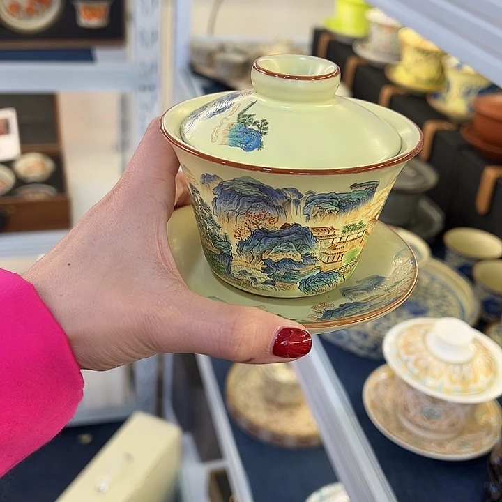 陶景德陶瓷盖碗茶具