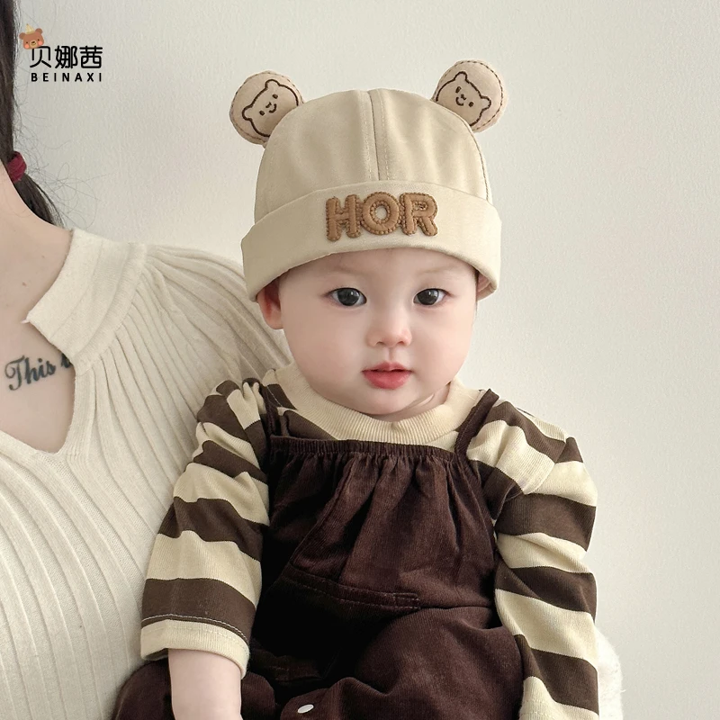 Beinaqian/贝娜茜婴儿帽子春秋季薄款宝宝卡通瓜皮帽婴幼儿地主帽