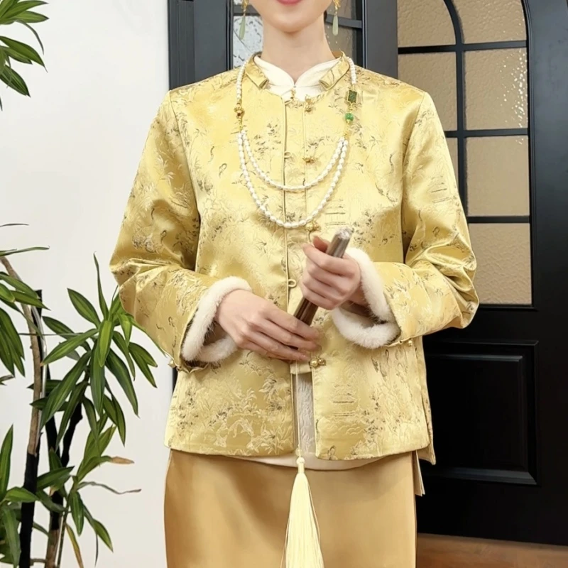 主播推荐《金鹤》2025春装新款百搭气质时尚新中式外套3978