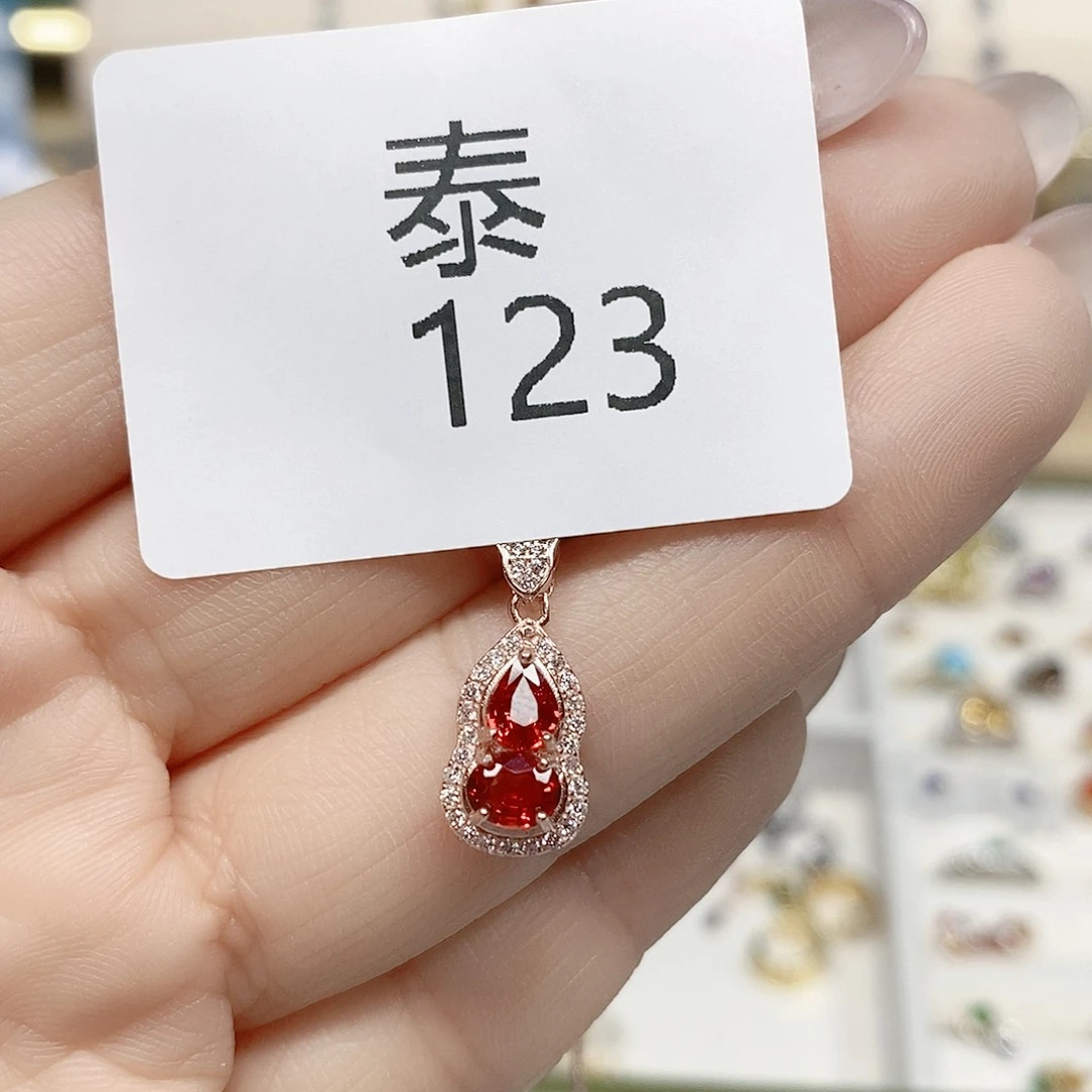 蓝宝石颈饰银S925镶嵌泰123