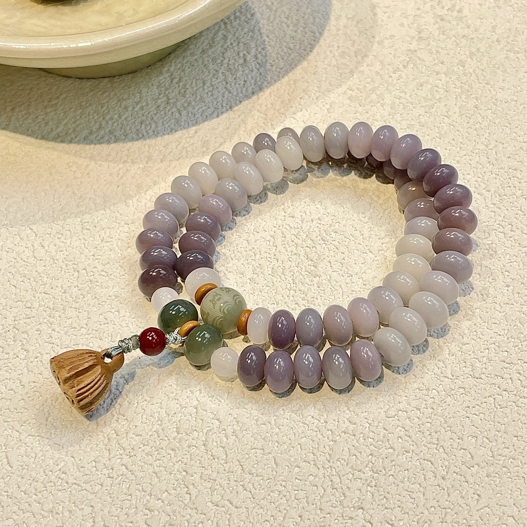 香芋紫算盘珠紫莲新中式双圈手串渐变菩提文玩双圈新品