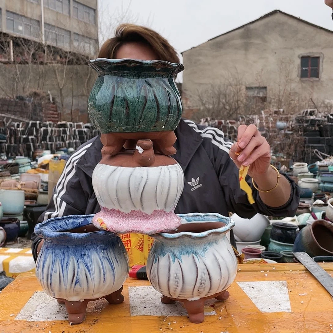 无铅玻璃宜兴紫砂花盆