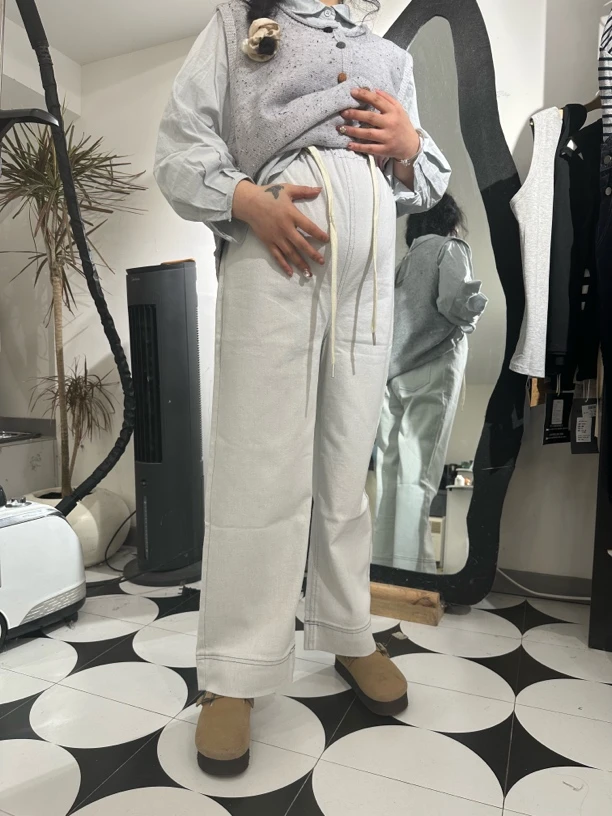 【实体店高品质】福利特价NO退换灰白牛仔孕妇裤加大弹力