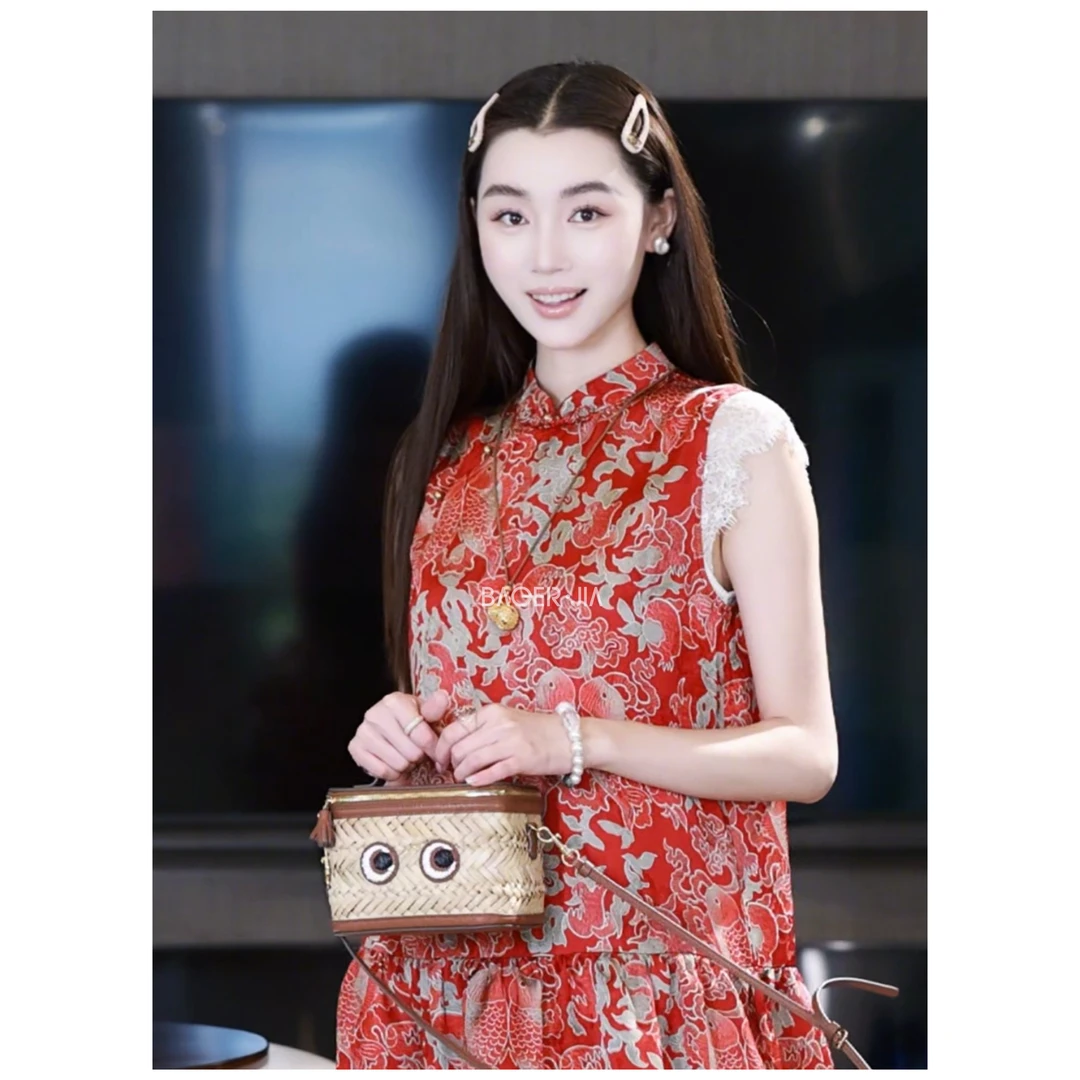 1-宝儿家含幂BE50325205夏季国风新中式双鱼锦鲤跃龙门无袖裙子