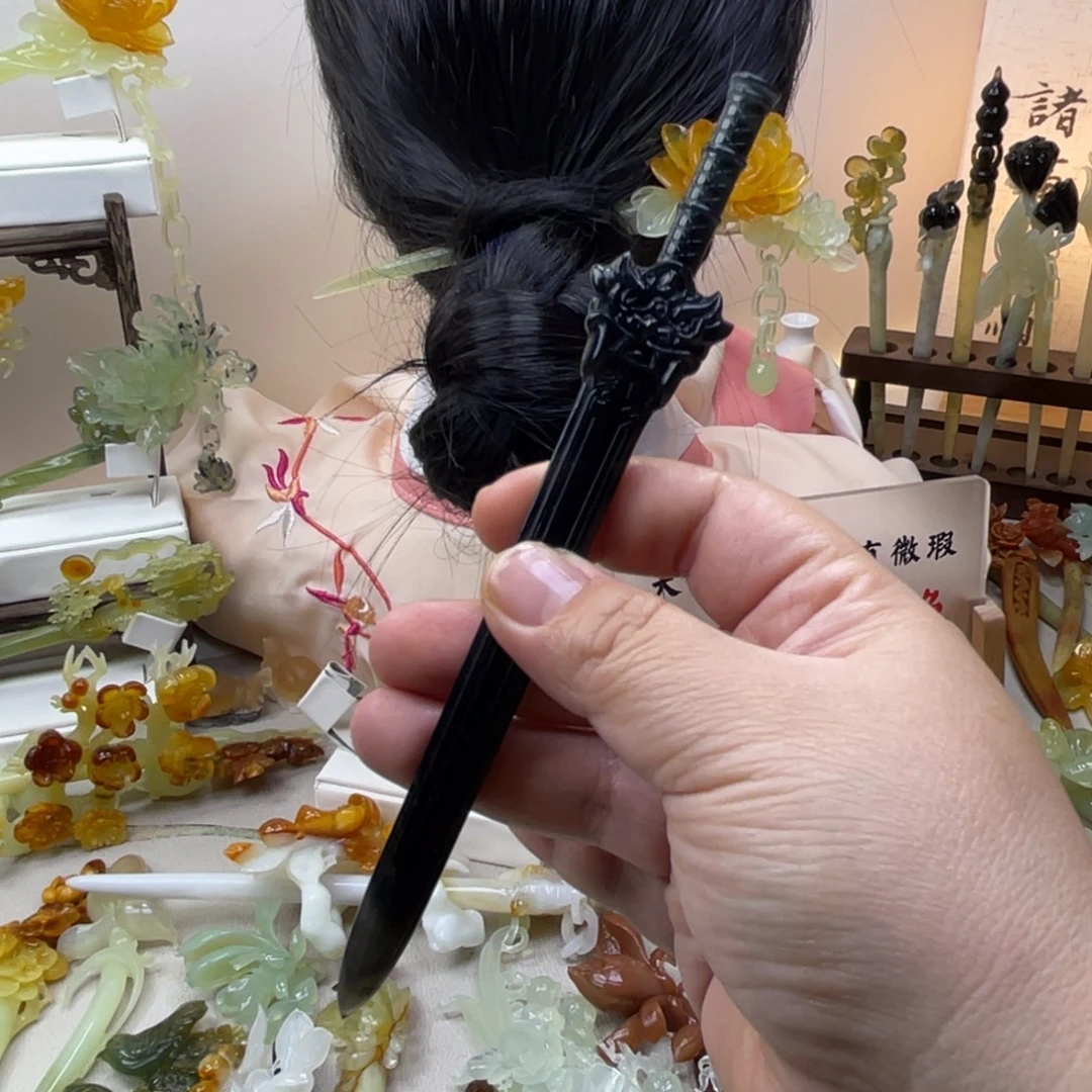 蛇纹石玉合金发饰