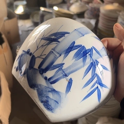 陶瓷手绘水洗陶瓷一个