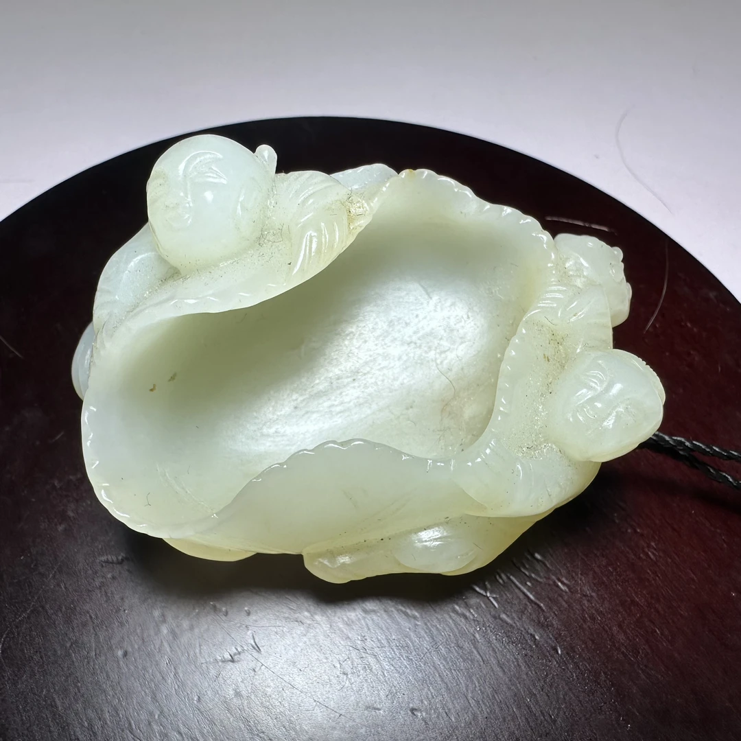 和田玉和合二仙水盂