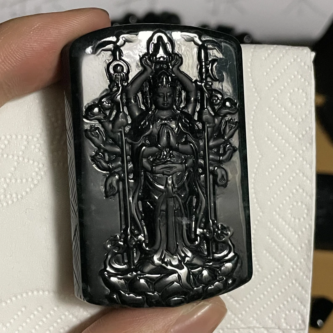 天然翡翠a货 千手观音玉坠h