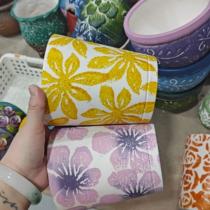 红陶吸水透气的白陶花盆凑满12发货