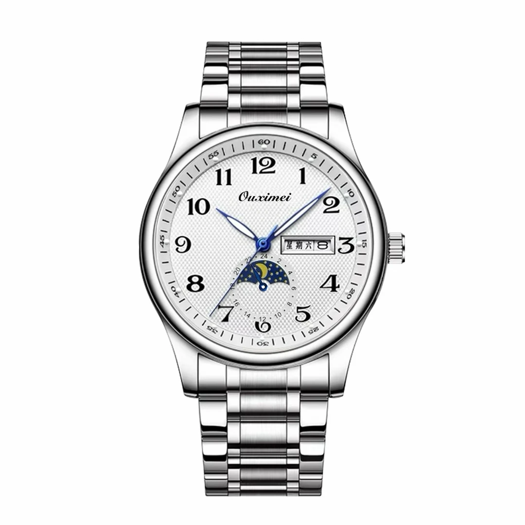 经典简约月相名匠系列全自动夜光防水男士腕表