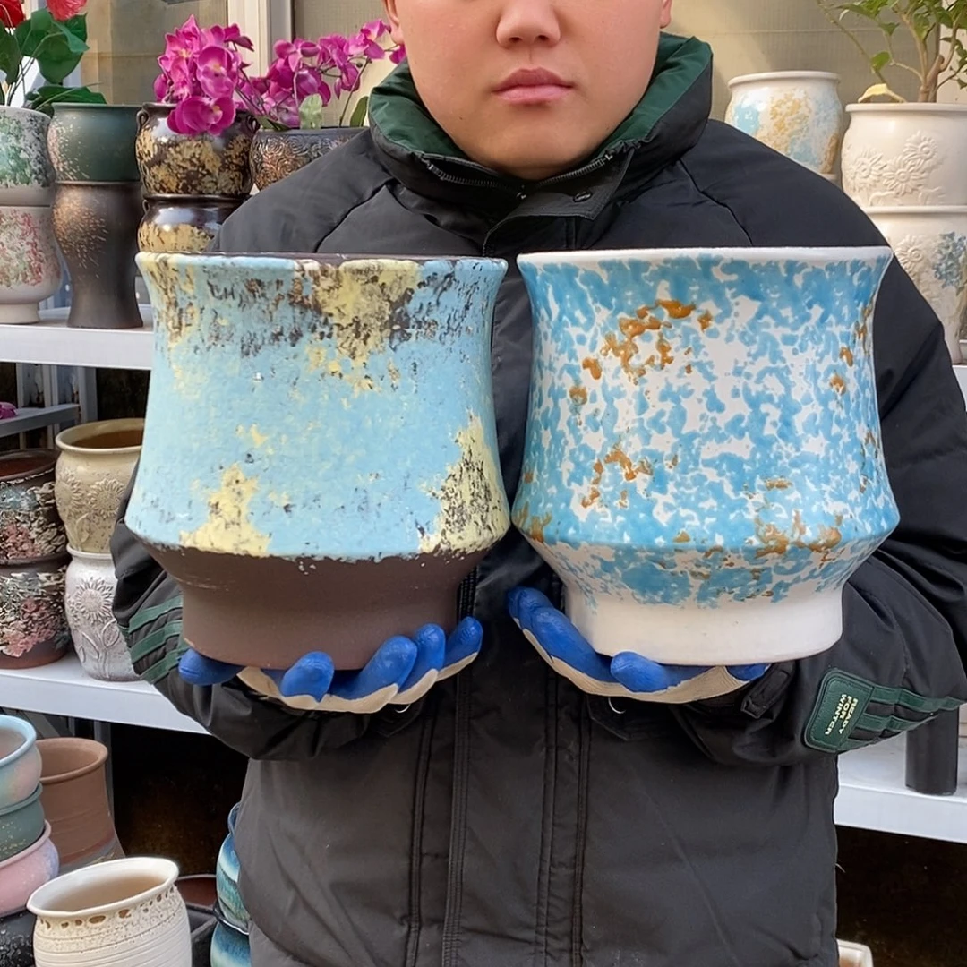 紫砂花盆口20高21福利俩个