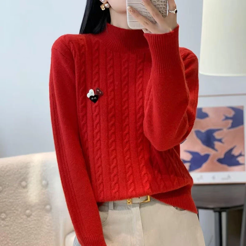 【香嘉怡新品】XJYE999307女士上衣羊毛衫针织衫高领套头秋冬百搭