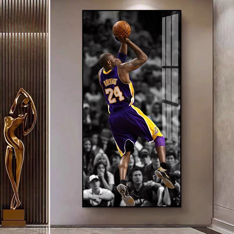 NBA球星科比詹姆斯合集自粘画篮球海报情怀卧室书房客厅宿舍壁画