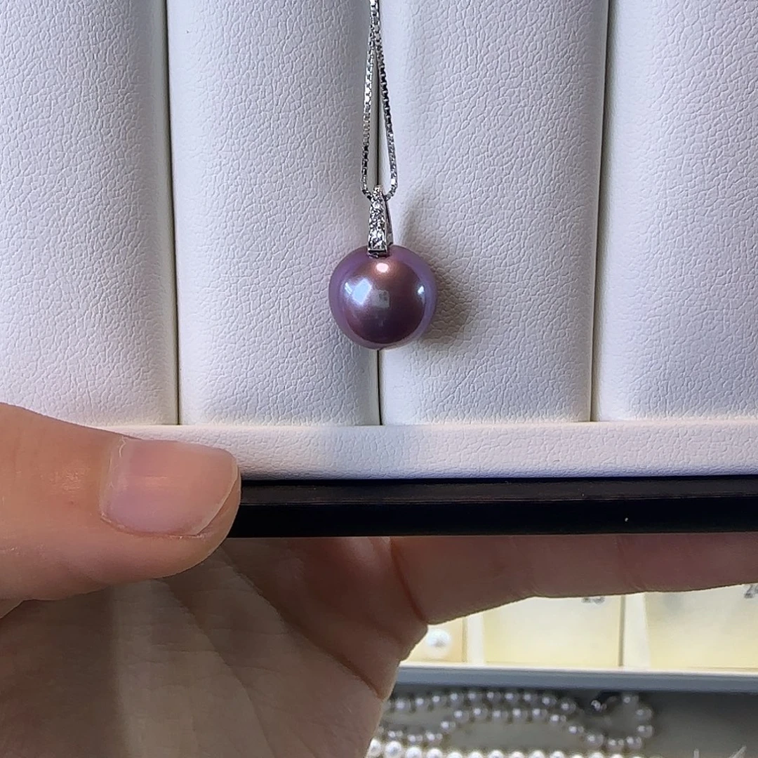 银S925镶嵌淡水珍珠颈饰11～12吊坠