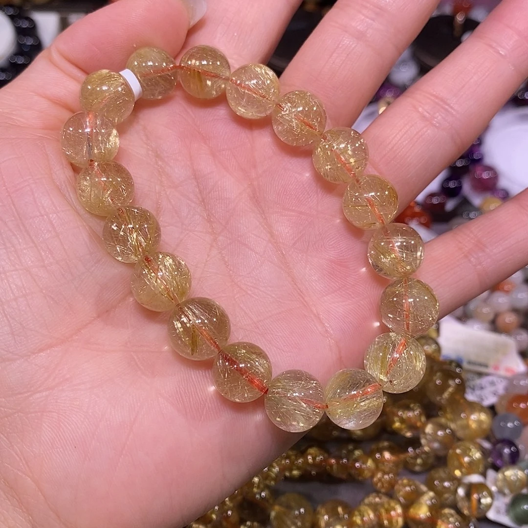 未镶嵌手链水晶金发晶11mm