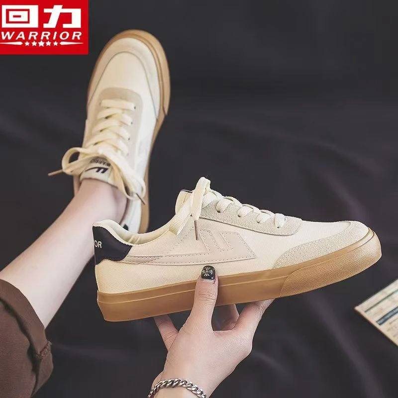 Warrior/回力帆布鞋女鞋2025秋季新款舒适板鞋百搭学生平底休闲鞋