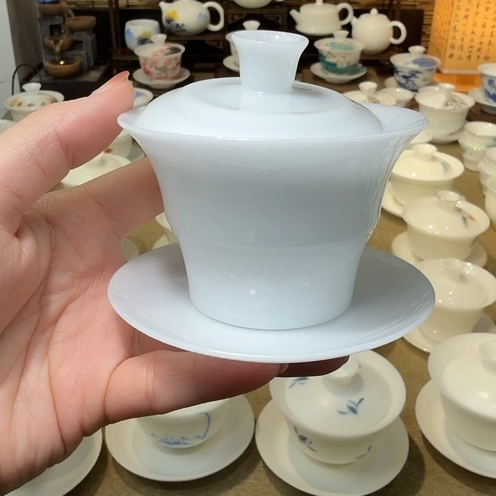 微瑕冰种专场三才盖碗竹节100