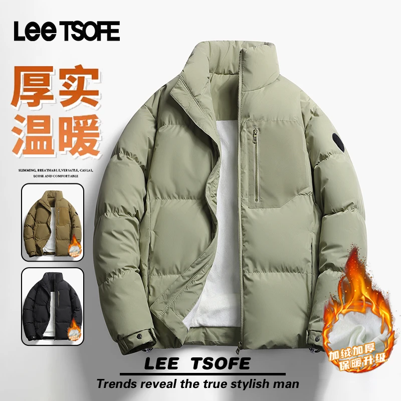 LEE TSOFE2025冬季男士新款时尚棉衣潮流加厚保暖立领面包服棉衣