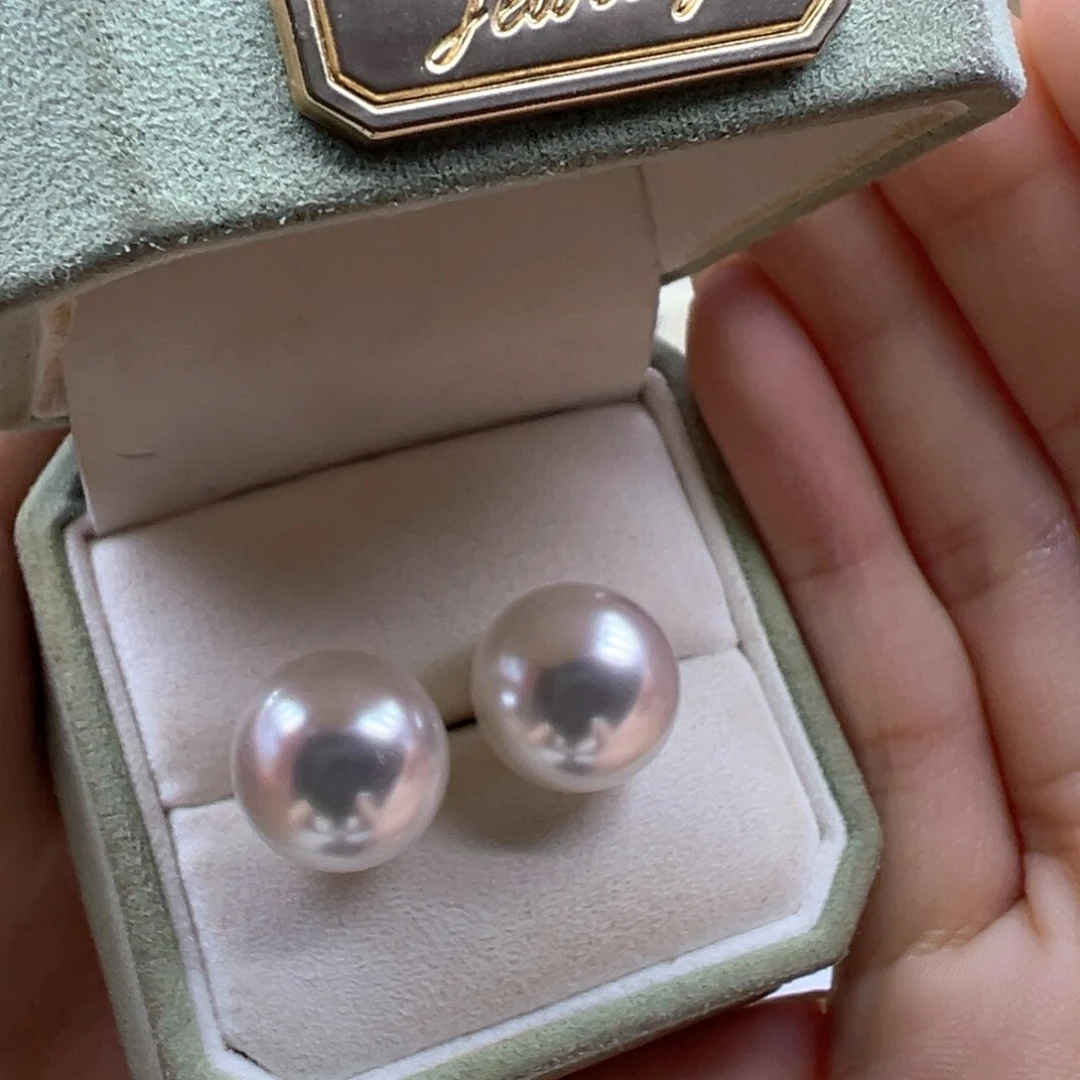 银S925镶嵌淡水珍珠耳饰