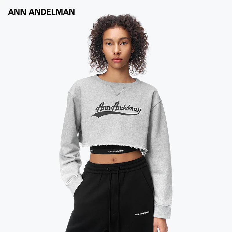 ANN ANDELMAN【商场同款新品】25春夏新款卫衣运动短款真两件套卫衣