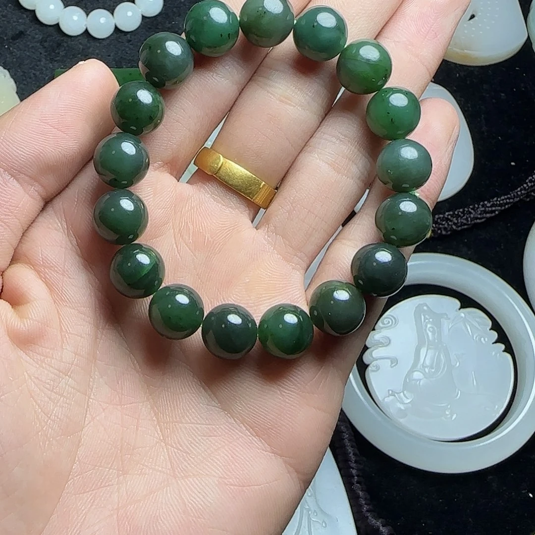 和田玉手串未镶嵌是***！