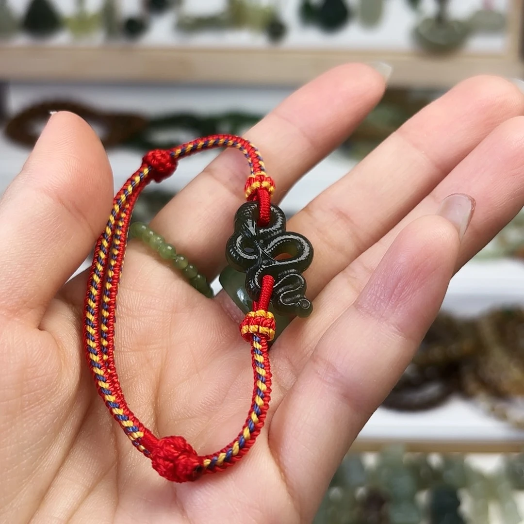 和田玉颈饰未镶嵌生肖蛇手绳