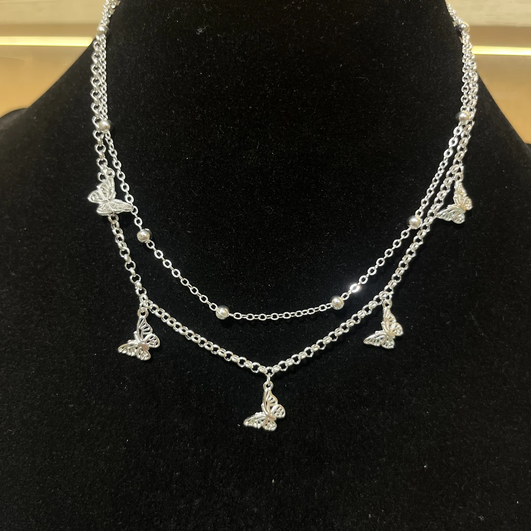 坠链均足银 蝴蝶优雅百搭时尚项链