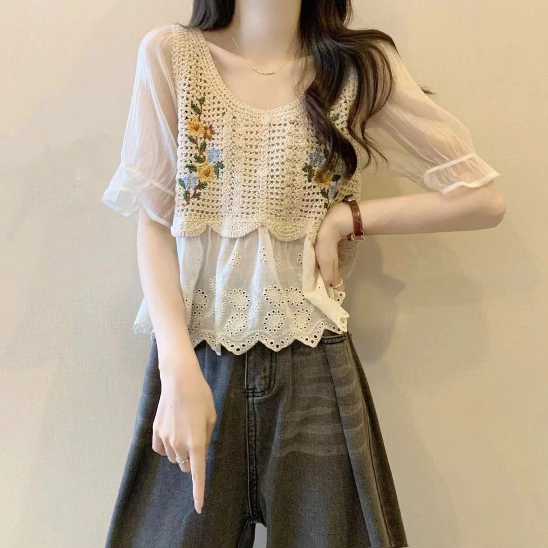 （801-844套装）常规款拼色常规甜美小众通勤百搭褶皱显瘦修身遮肉