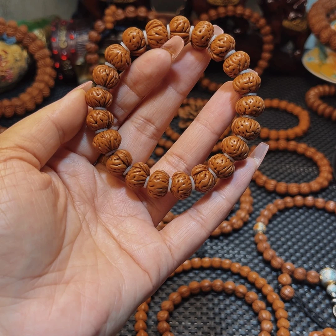 自***渡手串桃核14矮桩精品蟠桃单圈