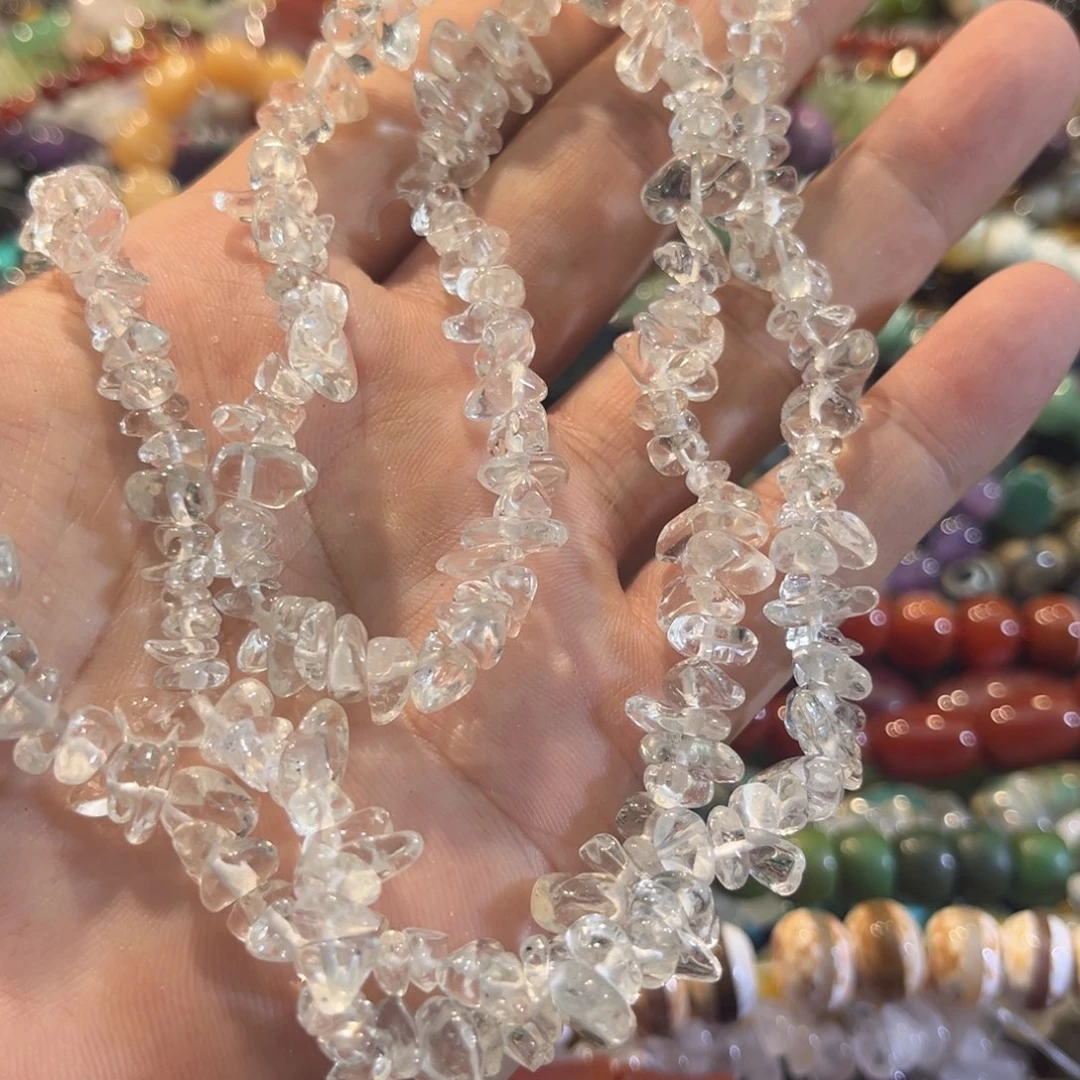 合金玛瑙/玉髓珠宝半成品白水晶一条85cm