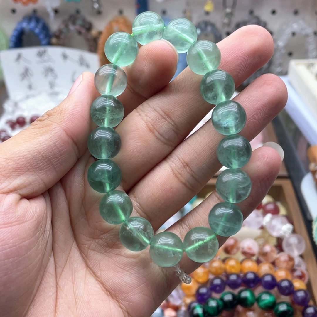 烟晶手链未镶嵌12.8咪绿萤石