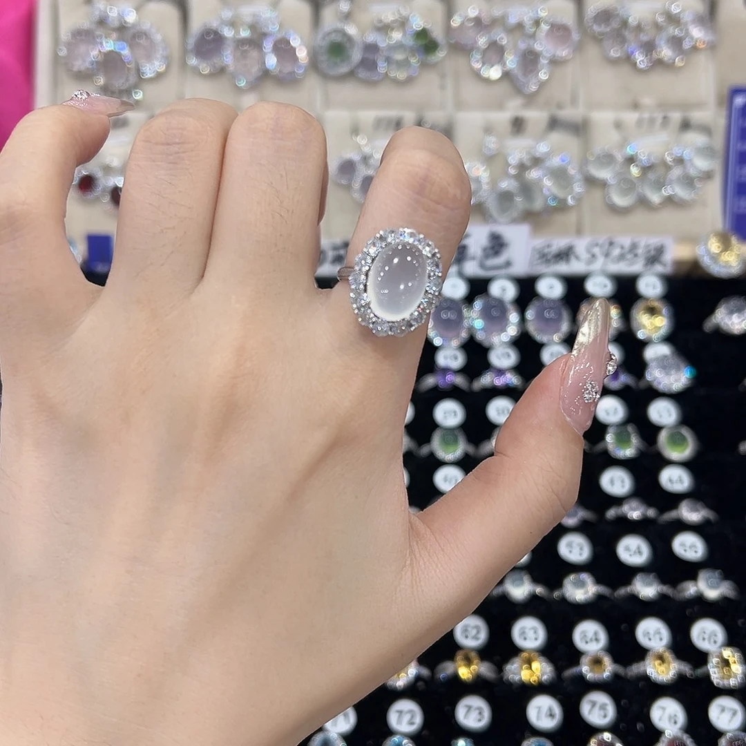 辣***️蛇纹石玉银S925镶嵌发饰