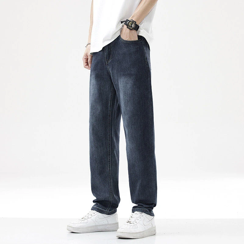 2024春夏季潮流薄款牛仔裤男青年宽松休闲百搭直筒阔腿商务长裤