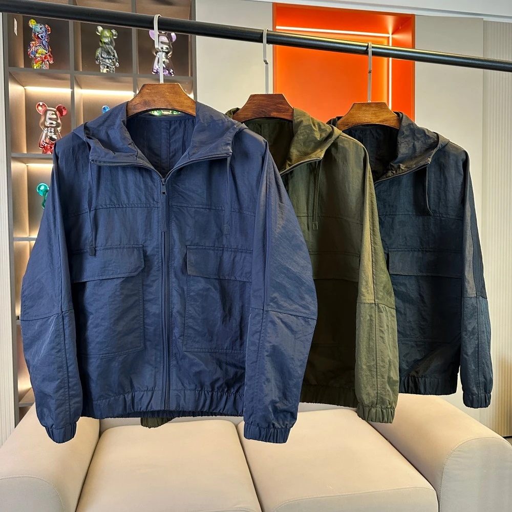 LP7600男士春季新款连帽夹克外套时尚有型精致百搭拉链开衫百搭