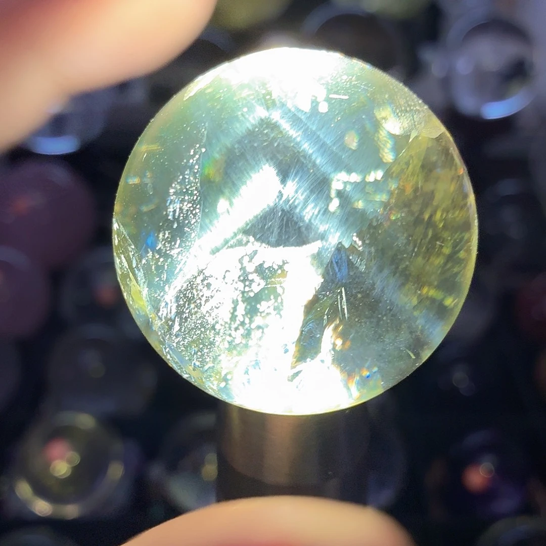 水晶珠宝半成品未镶嵌黄水晶47蓝针山