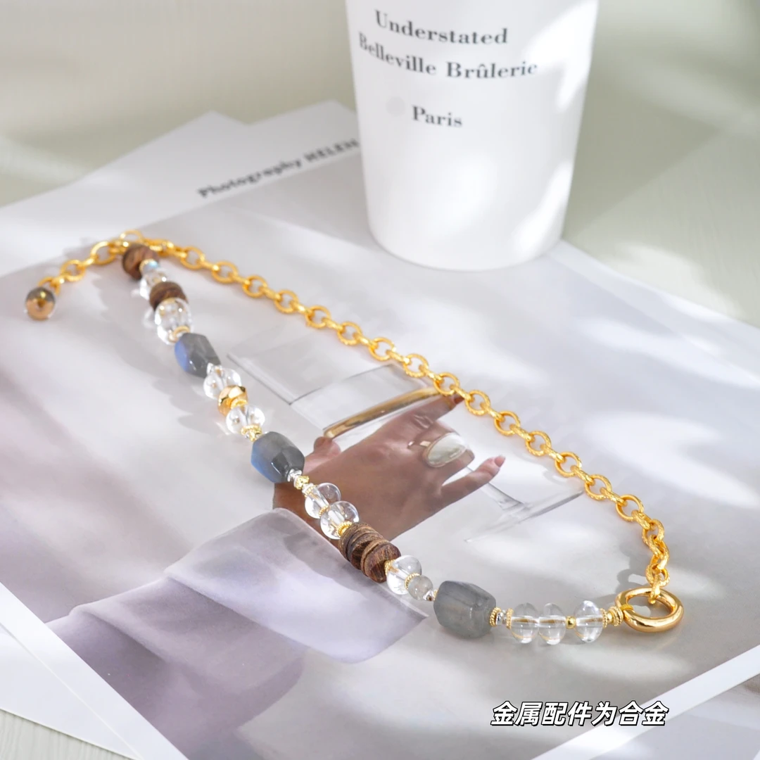 沉香【枕月眠】灰月光配沉香项链A1350101