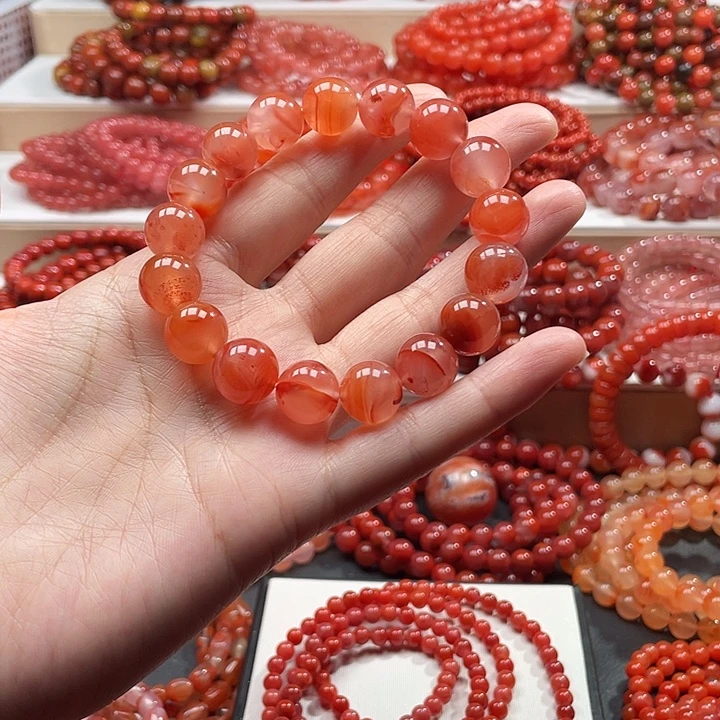南红玛瑙未镶嵌手链