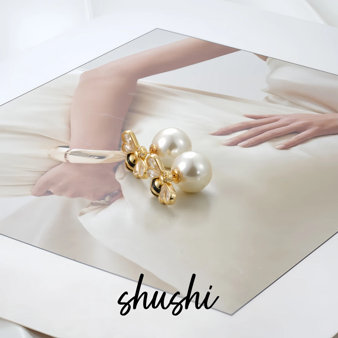 铜合金仿珍珠耳饰 耳环8929